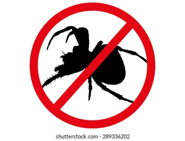 Spider vector silhouette isolated.Insect repellent.