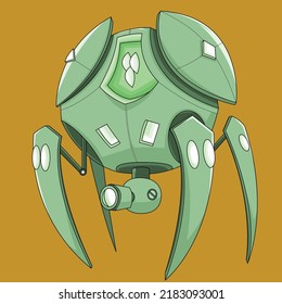 Spider War Robot Vector Illustration