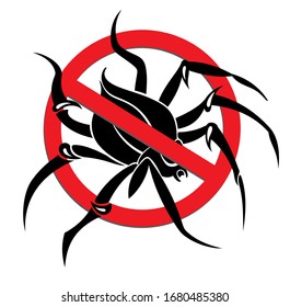 Signo de advertencia de araña - ilustración