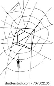 A spider weaves from a spider's web a precious stone