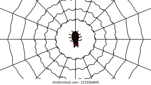 ilustración vectorial de fondo blanco negro de tela de araña