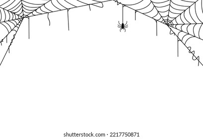 spider web background for halloween element design. line art spider web