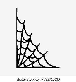 Spider web background post card. Halloween illustration