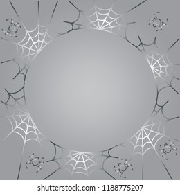 Spider and web. Background. Vector illustration.  Hand drawn