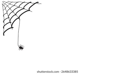 Spider web black color element design graphic object copy space sign symbol happy halloween day 31 st october month spider web happy halloween trick or treat fear arachnid skittish autumn halloween
