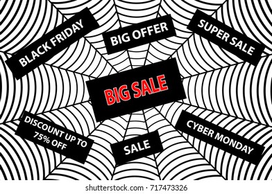 Spider web - black friday and cyber monday, Abstract vector - black friday sale - background