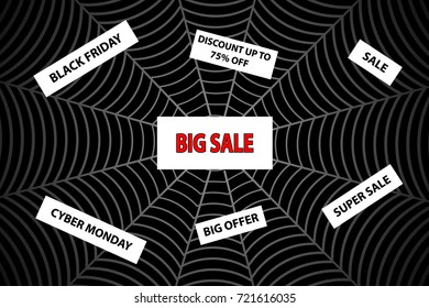 Spider web - black friday and cyber monday, Abstract vector - black friday sale - background