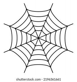 Spider web black silhouette icon vector illustration, isolated on white background