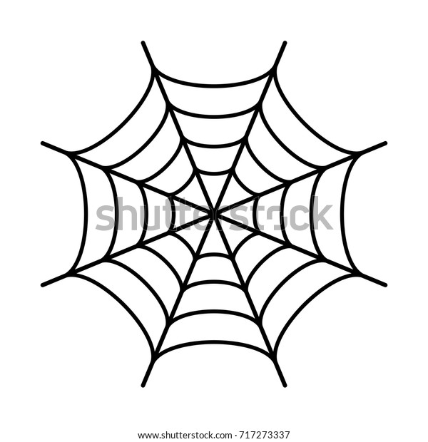 白い背景にクモのウェブの黒いシルエットアイコン のベクター画像素材 ロイヤリティフリー