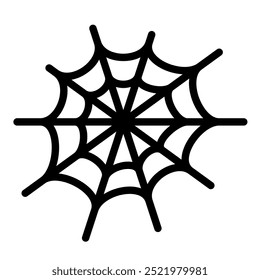 Spider web. Black vector icon isolated on white background.