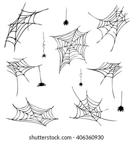 spider web black. vector illustration