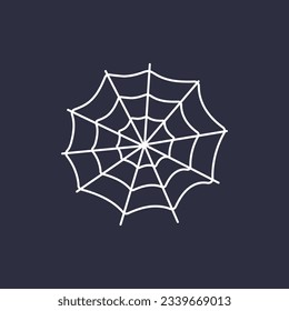 Spider web black white background, isolated vector