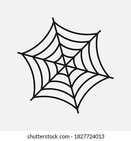 Spider web black and white vector icon.