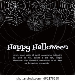 Spider web. Black and white vector bacground for halloween