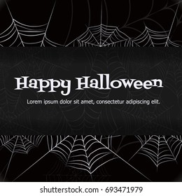 Spider web. Black and white vector bacground for halloween