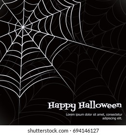 Spider web. Black and white vector bacground for halloween