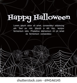 Spider web. Black and white vector bacground for halloween