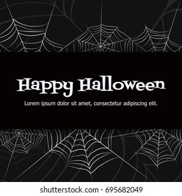 Spider web. Black and white vector bacground for halloween