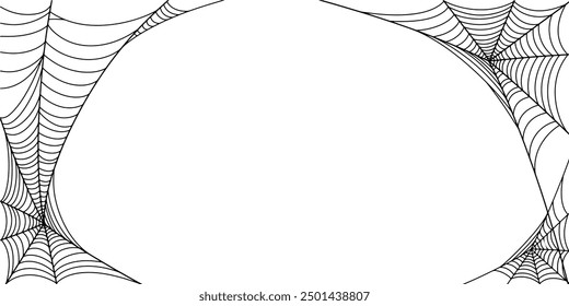 Spider web border frame vector eps