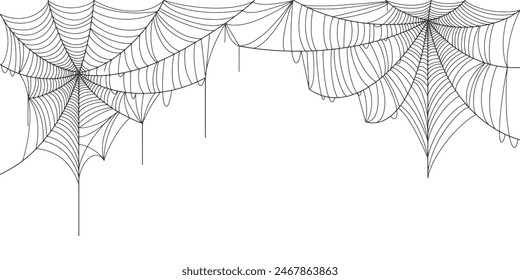 Spider web border vector illustration