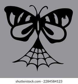 Spider web with butterfly elegent concept suitable for drawing on body parts