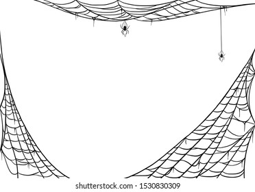 Spider web for cards and background for Halloween