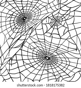Spider web for cards and background for Halloween october holidays