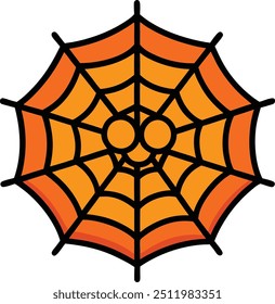 A spider web cartoon vector for Halloween
