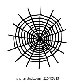 spider web / cartoon vector and illustration, black and white, hand drawn style, isolated on white background.