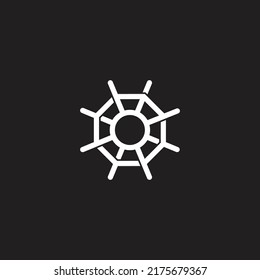 spider web circle swirl overlap simple logo vector