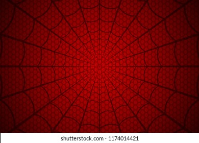 La telaraña. Cobweb de fondo rojo. Ilustración del vector