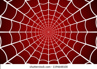 Spider web. Cobweb on Red background. Vector illustration