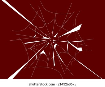 Spider web. Cobweb on Red background. Vector illustration