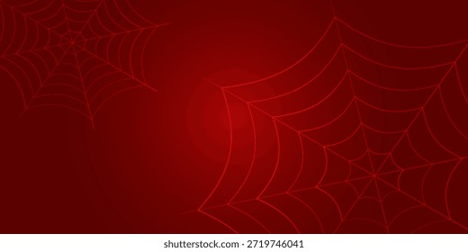 Web de la araña. Cobweb sobre fondo rojo Ilustración vectorial eps 10.