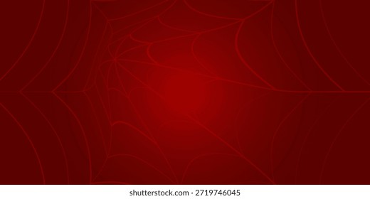 Web de la araña. Cobweb sobre fondo rojo Ilustración vectorial eps 10.
