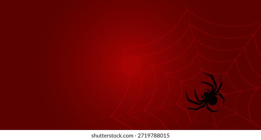 Web de la araña. Cobweb sobre fondo rojo Ilustración vectorial eps 10.