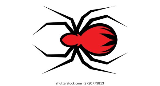 Web de la araña. Telaraña sobre fondo rojo. Ilustración vectorial	