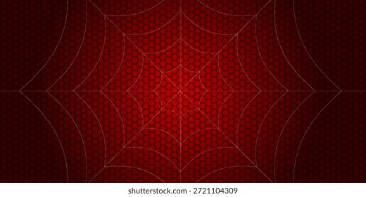 Web de la araña. Telaraña sobre fondo rojo. Ilustración vectorial