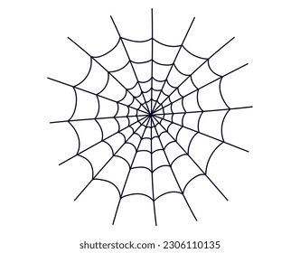 Spinnennetz-Spinnennetz, einzeln auf weißem Hintergrund. Vektorgrafik-Designelement-Abbildung
