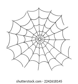 Spider web cobweb vector icon doodle.