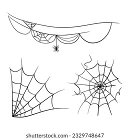 Spider web cobweb vector icon doodle.