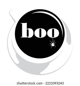 spider web and coffee cup, vector 
