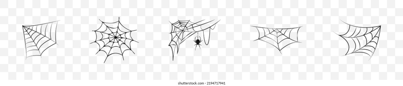 Spider web collection for halloween.Vector isolated illustration. Spider cobweb. Spider icon set. EPS 10.