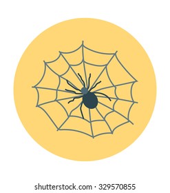 
Spider Web Colored Vector Icon
