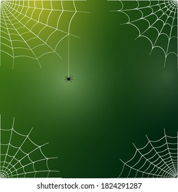 Spider web corner illustration for template. Halloween decoration with realistic cobweb. Simple spiderweb flat vector illustration. Horror, fear and creepy cartoon art concept. Net outline sketch.