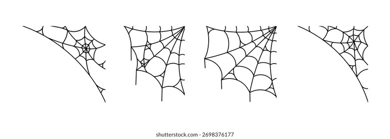 Spider web in the corner. Spider web texture. Spider web background. Halloween spider web.