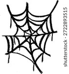 Spider Web Crayon Chalk Drawing Doodle Vector