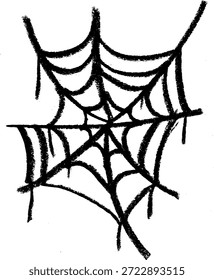 Spider Web Crayon Kreide Zeichnung Doodle Vektor