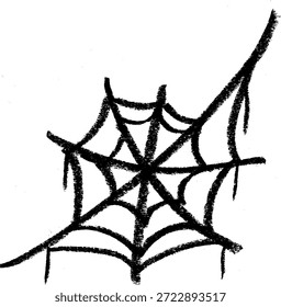 Spider Web Crayon Kreide Zeichnung Doodle Vektor