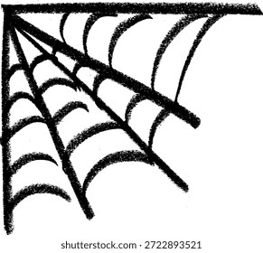 Vetor de doodle de desenho de giz de giz de cera de teia de aranha